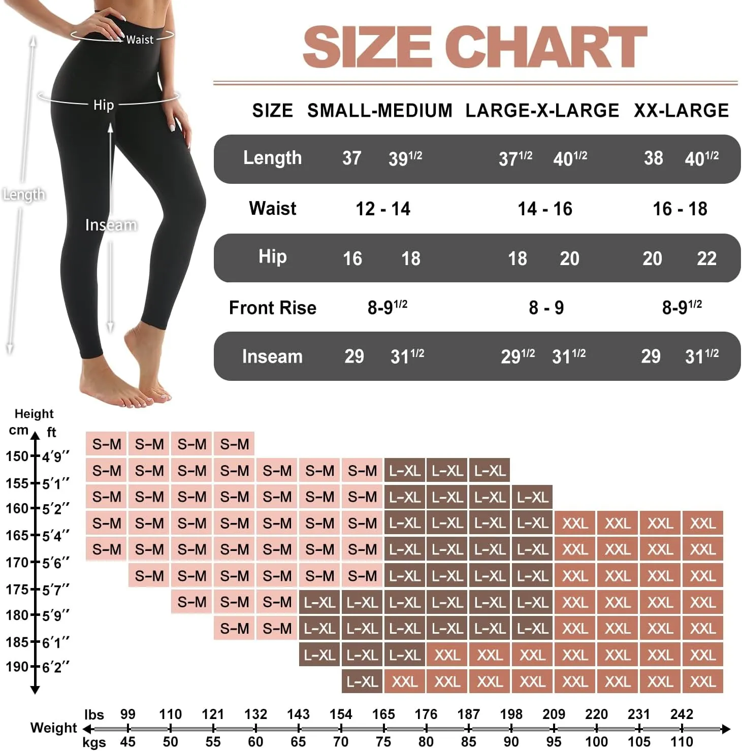 Hmuuo 3 Pack Leggings for Women High Waisted Tummy Control No See-Through Yoga Pants Workout Running Leggings