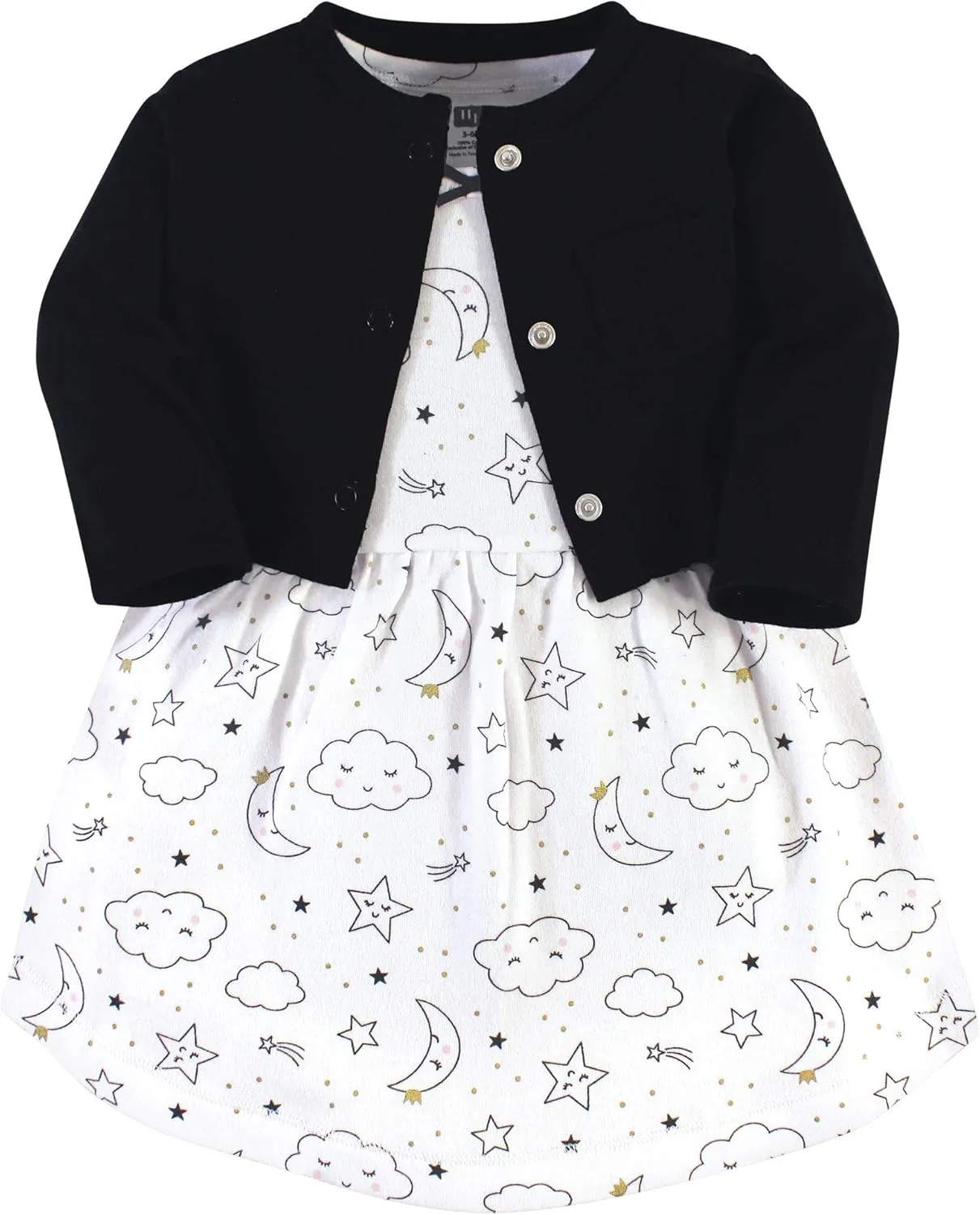 Hudson Baby Baby Girls' Cotton Dress and Cardigan Set