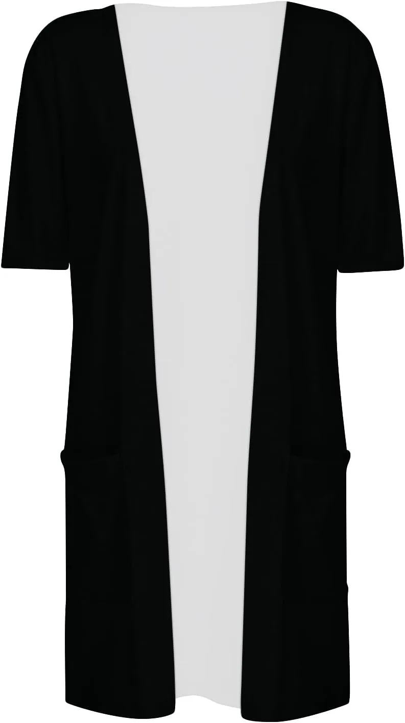 HXHYQKP Summer Cardigans for Women Lightweight Short Sleeve Open Front Casual Cover Ups with Pockets