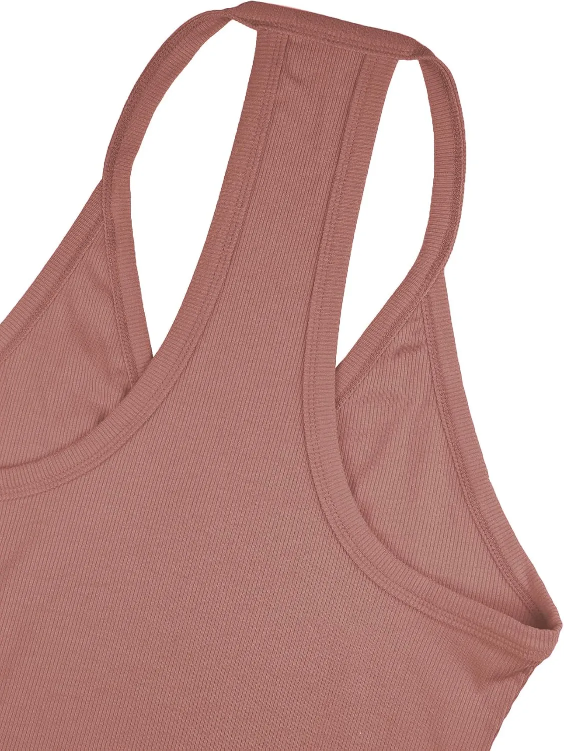 iGENJUN Workout Tops for Women Racerback Basic Tank Summer 2024 Camisole V Neck Slim Fit Ribbed Sleeveless
