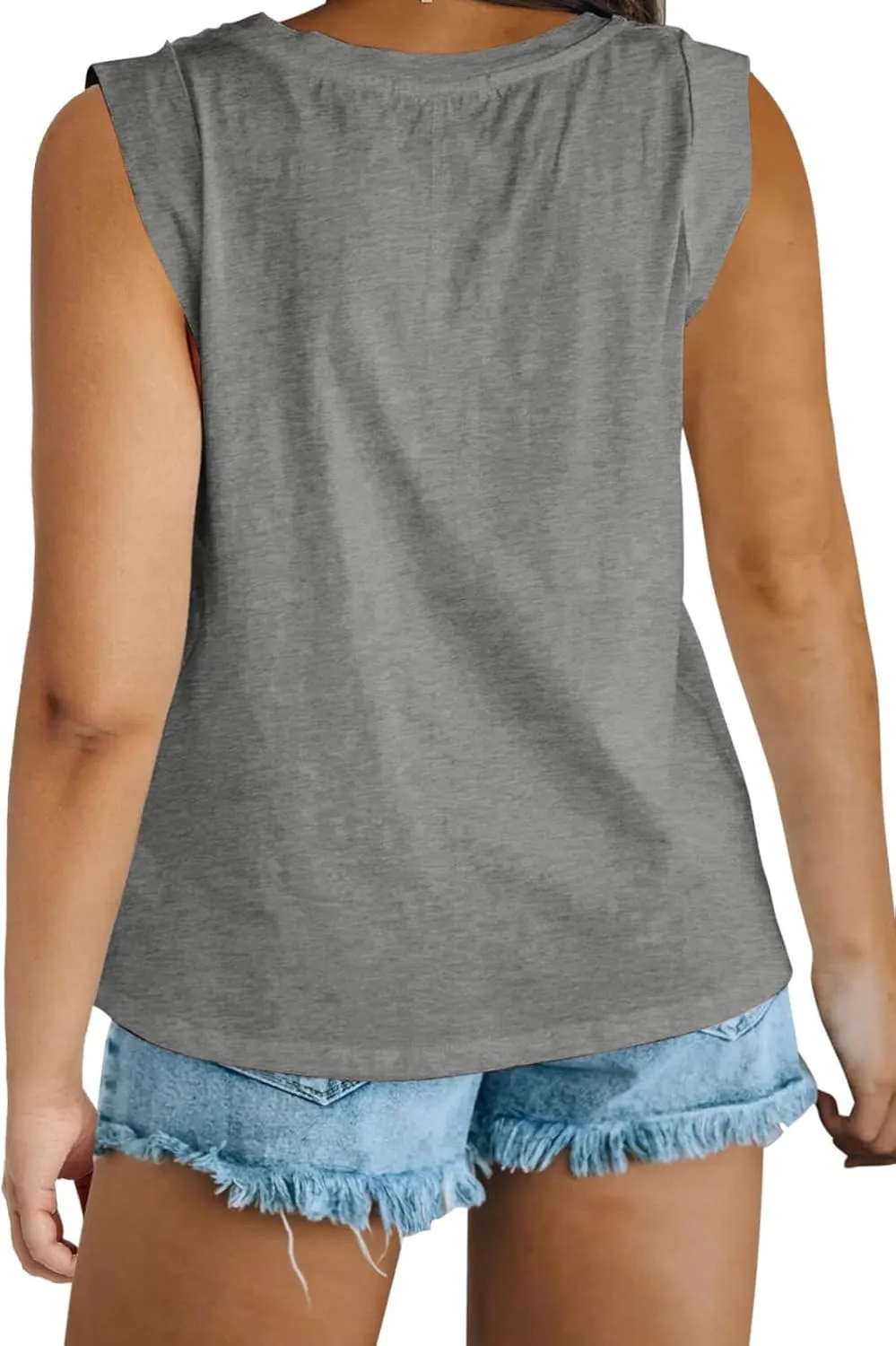 Imily Bela Womens Plus Size Tank Tops Sleeveless Crew Neck Summer Casual Basic Tees Shirts