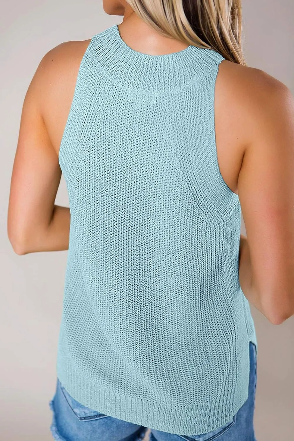 Imily Bela Women's Summer Halter Tank Tops Sleeveless Casual Racerback Loose Shirts Knit Cami Sweater Vest