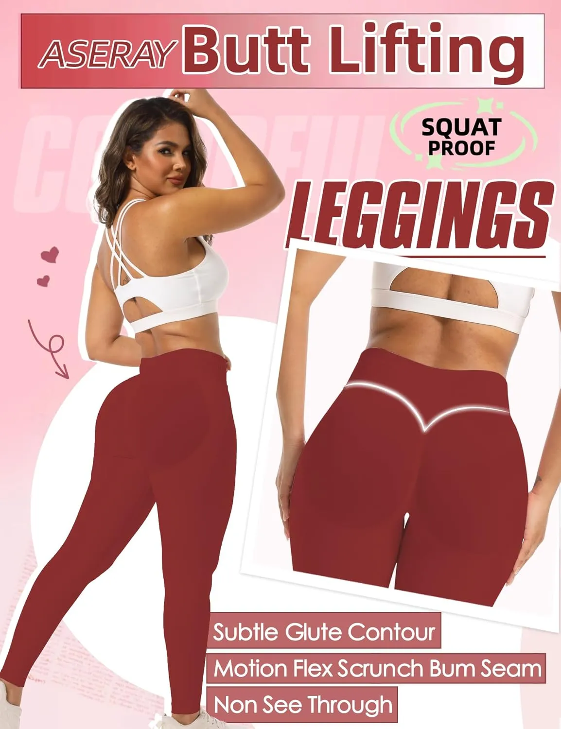 Impact Seamless Workout Gym Leggings for Women Scrunch Butt Lifting Leggings for Women Tummy Control Yoga Pants