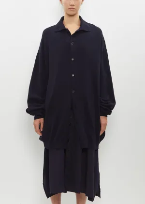Intarsia Big Shirt Cardigan