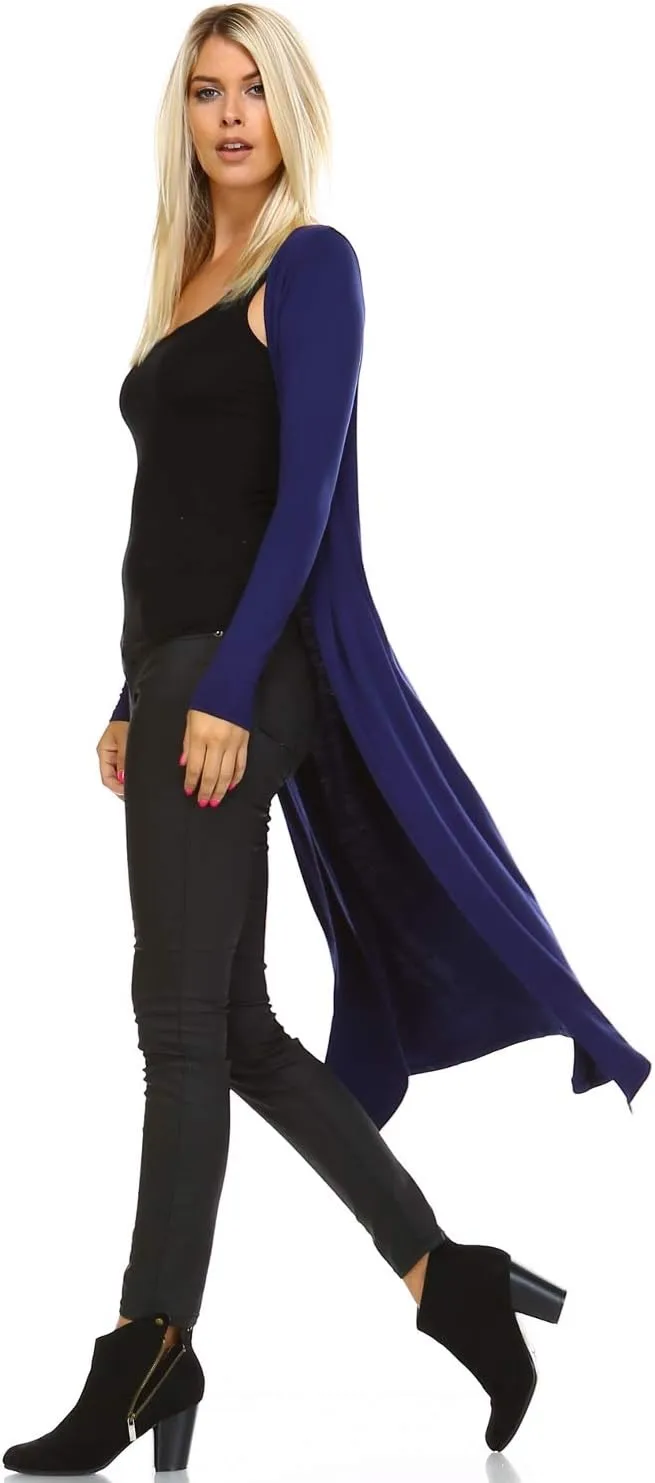 Isaac Liev Women Cardigans Casual Essential Long Maxi Extra Duster Open Front Long Sleeve Lightweight Cardigan