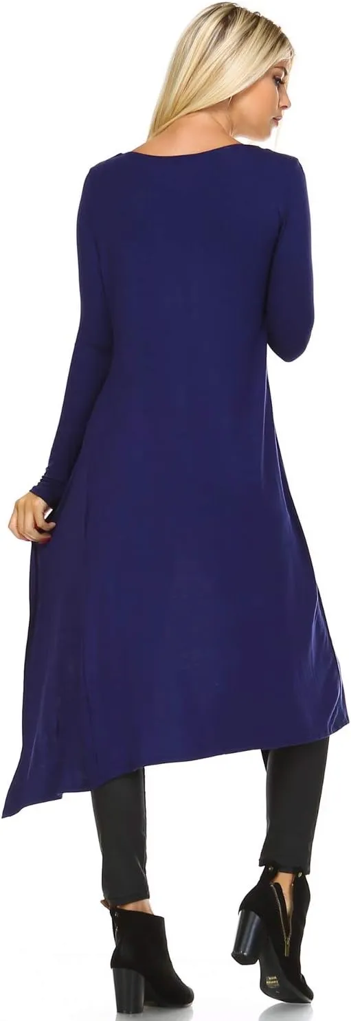 Isaac Liev Women Cardigans Casual Essential Long Maxi Extra Duster Open Front Long Sleeve Lightweight Cardigan