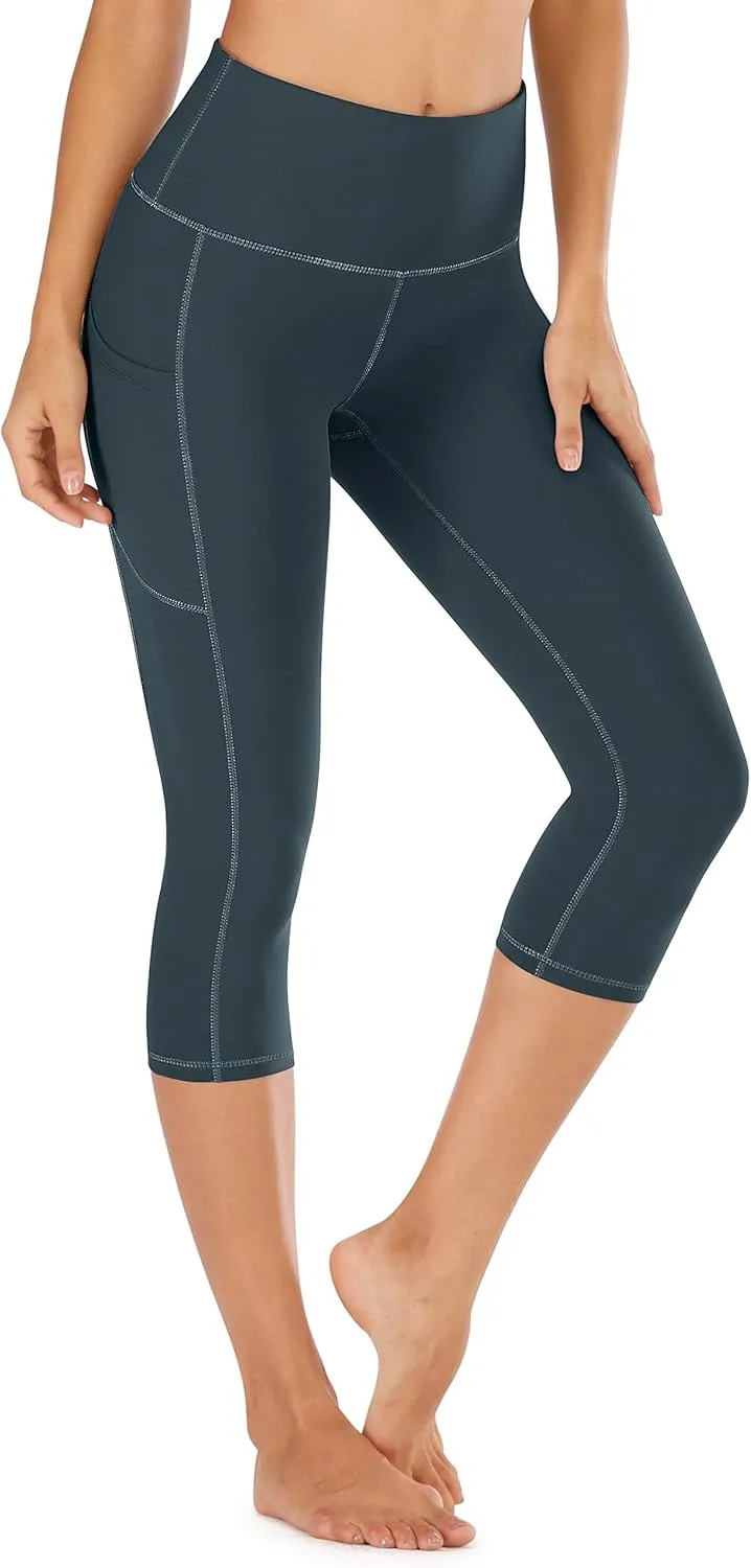 IUGA High Waisted Yoga Pants for Women with Pockets Capri Leggings for Women Workout Leggings for Women Yoga Capris