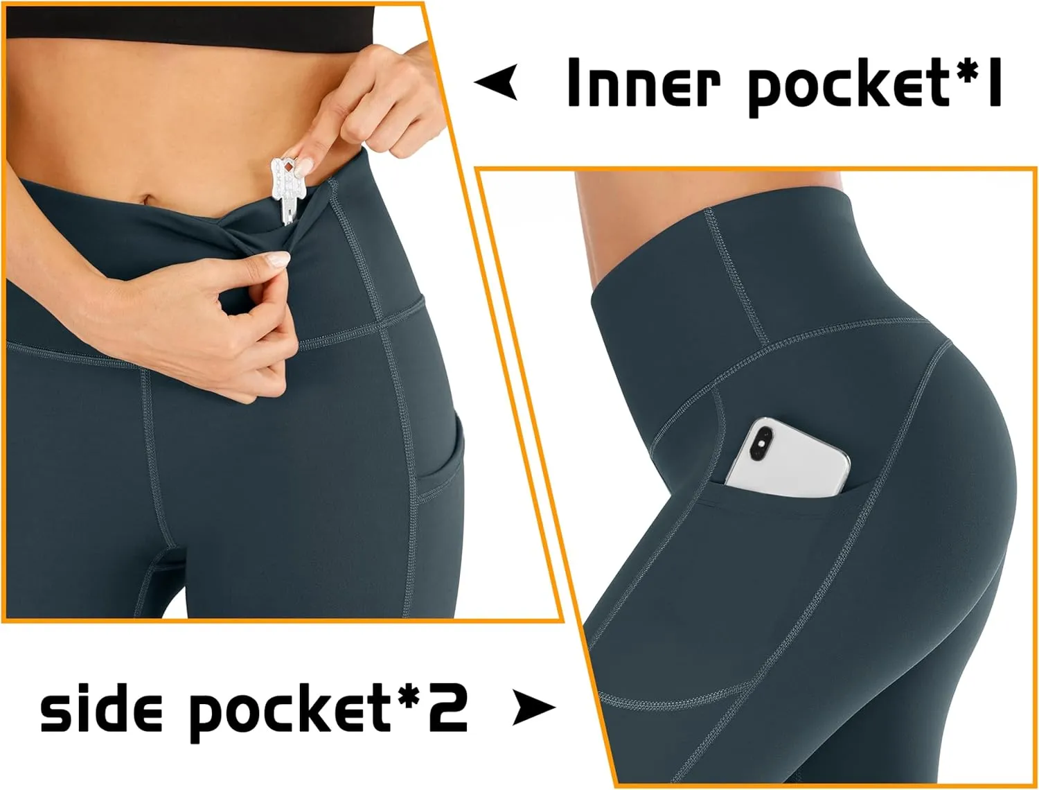 IUGA High Waisted Yoga Pants for Women with Pockets Capri Leggings for Women Workout Leggings for Women Yoga Capris