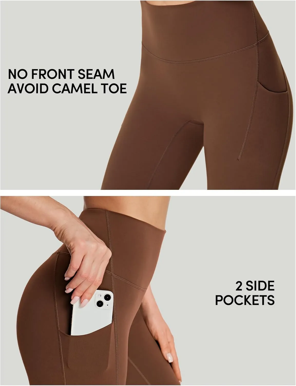 IUGA No Front Seam Leggings with Pockets for Women Buttery Soft Tummy Control Workout Leggings High Waisted Yoga Pants