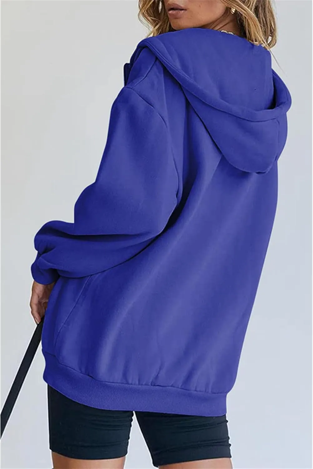 JEsilunmaMY Women's Zip Up Oversized Cute Hoodies Long Sleeve Fall Jacket Sweatshirts Y2K Drawstring Jackets with Pockets