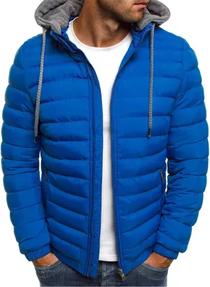 JIEMUXIU Mens Winter Warm Jackets Lightweight Puffer Jackets Zip up Padded Coat Packable Down Jacket Quilted Insulated Jacket