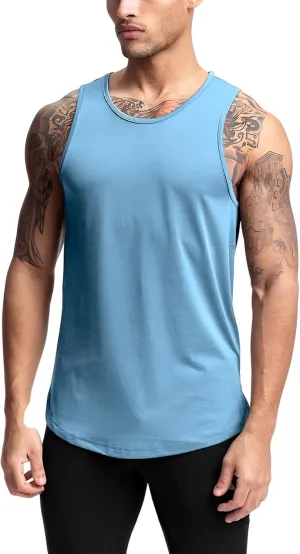 JIHUILAI 3 Pack Men's Athletic Quick Dry Workout Sport Muscle Tees Soft Bodybuilding Gym Jogging Tank Tops Sleeveless Shirts