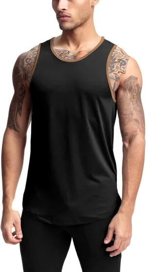 JIHUILAI 3 Pack Men's Athletic Quick Dry Workout Sport Muscle Tees Soft Bodybuilding Gym Jogging Tank Tops Sleeveless Shirts