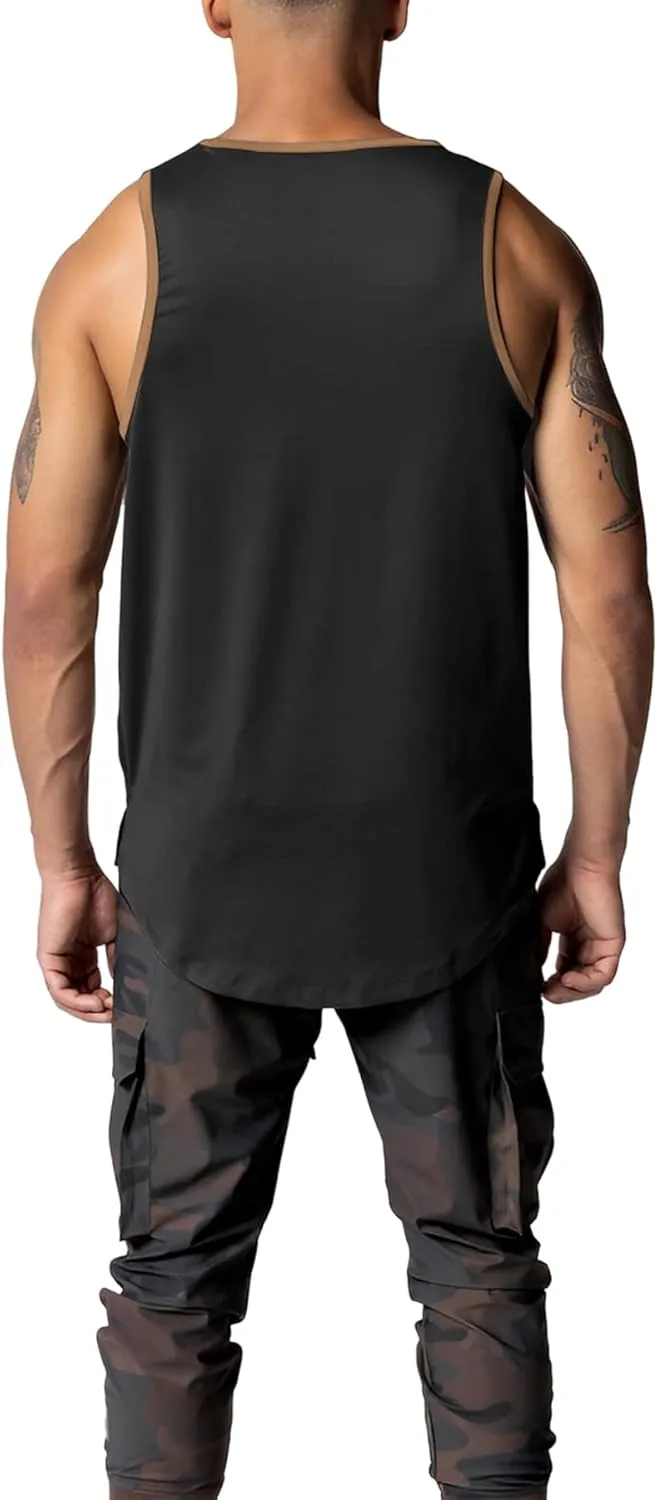 JIHUILAI 3 Pack Men's Athletic Quick Dry Workout Sport Muscle Tees Soft Bodybuilding Gym Jogging Tank Tops Sleeveless Shirts