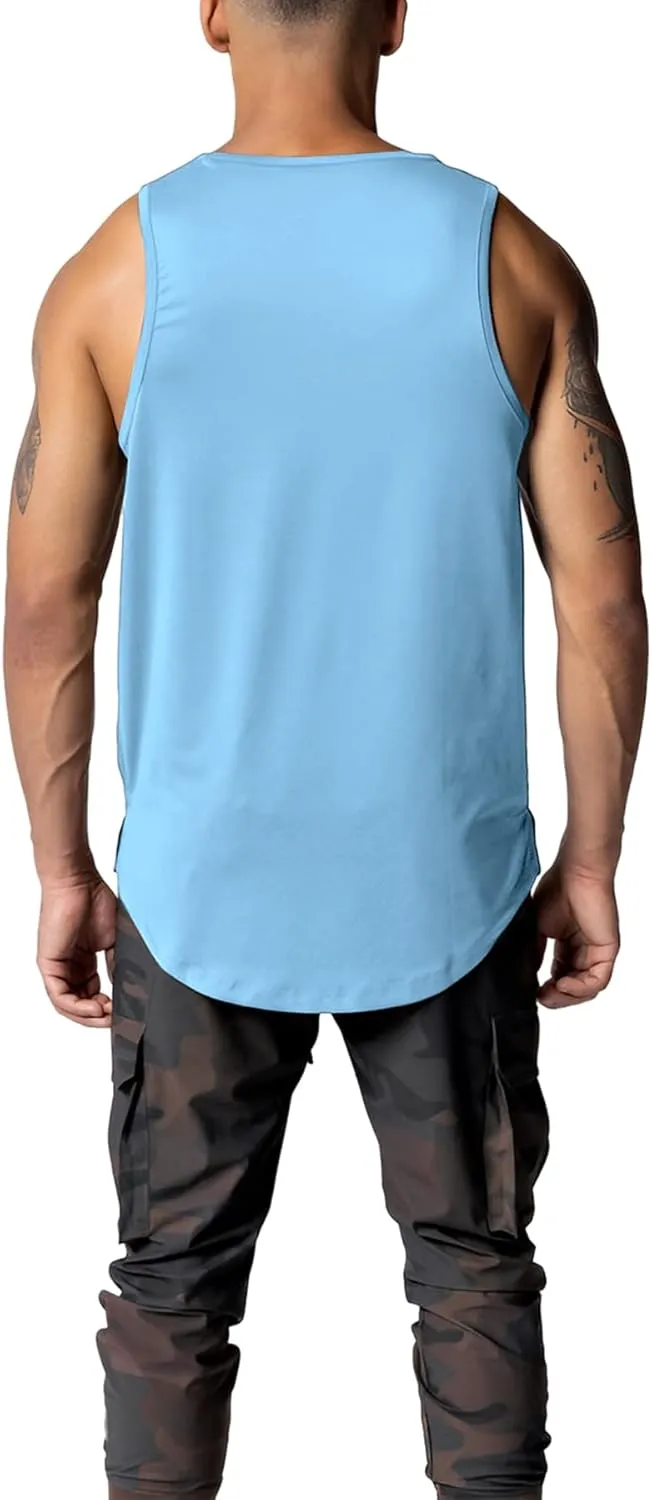 JIHUILAI 3 Pack Men's Athletic Quick Dry Workout Sport Muscle Tees Soft Bodybuilding Gym Jogging Tank Tops Sleeveless Shirts