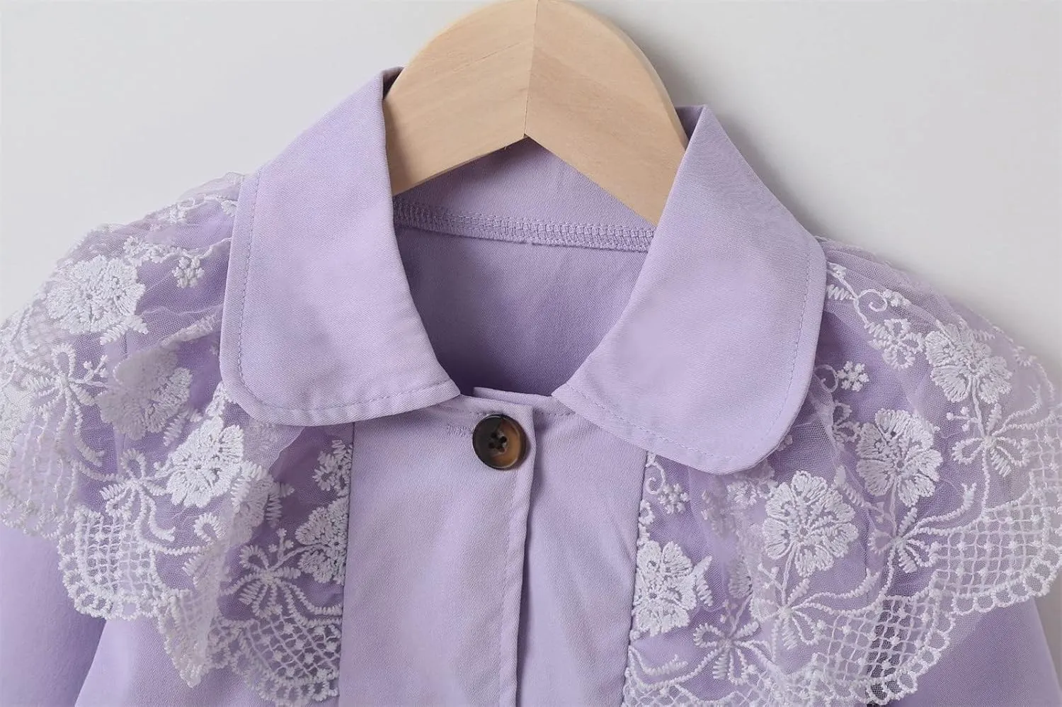 Kids Toddler Girls Ruffles Long Sleeve Trench Coat Double Breasted Lace Edge Outwear Girls Winter Jacket Baby Girl