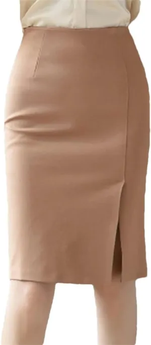Ladies Simple Style Office Pencil Skirts Elegant All-Match High Waist Slim Women Skirts Female Classic Vintage Bottoms