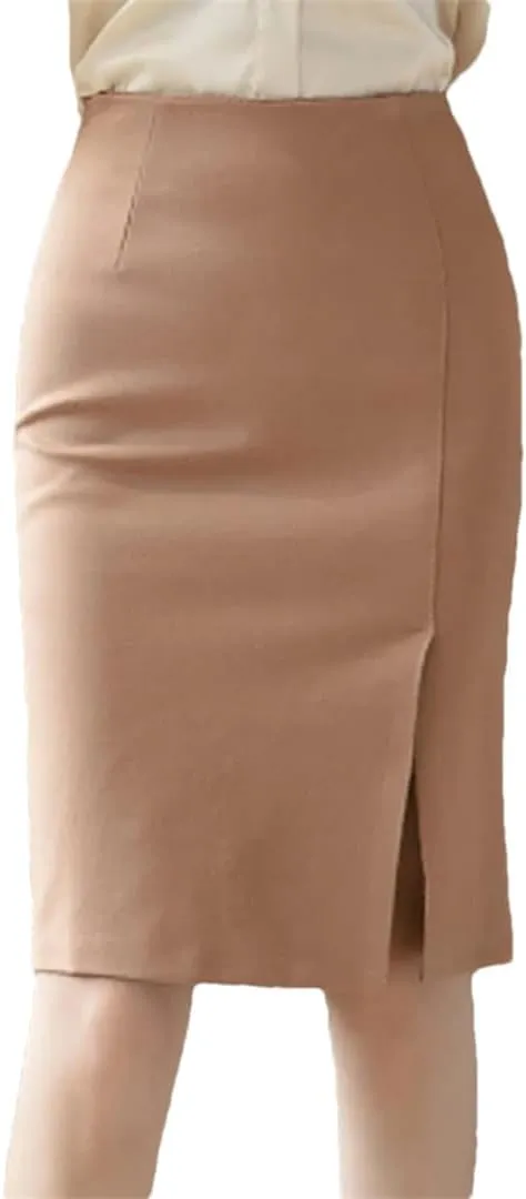 Ladies Simple Style Office Pencil Skirts Elegant All-Match High Waist Slim Women Skirts Female Classic Vintage Bottoms