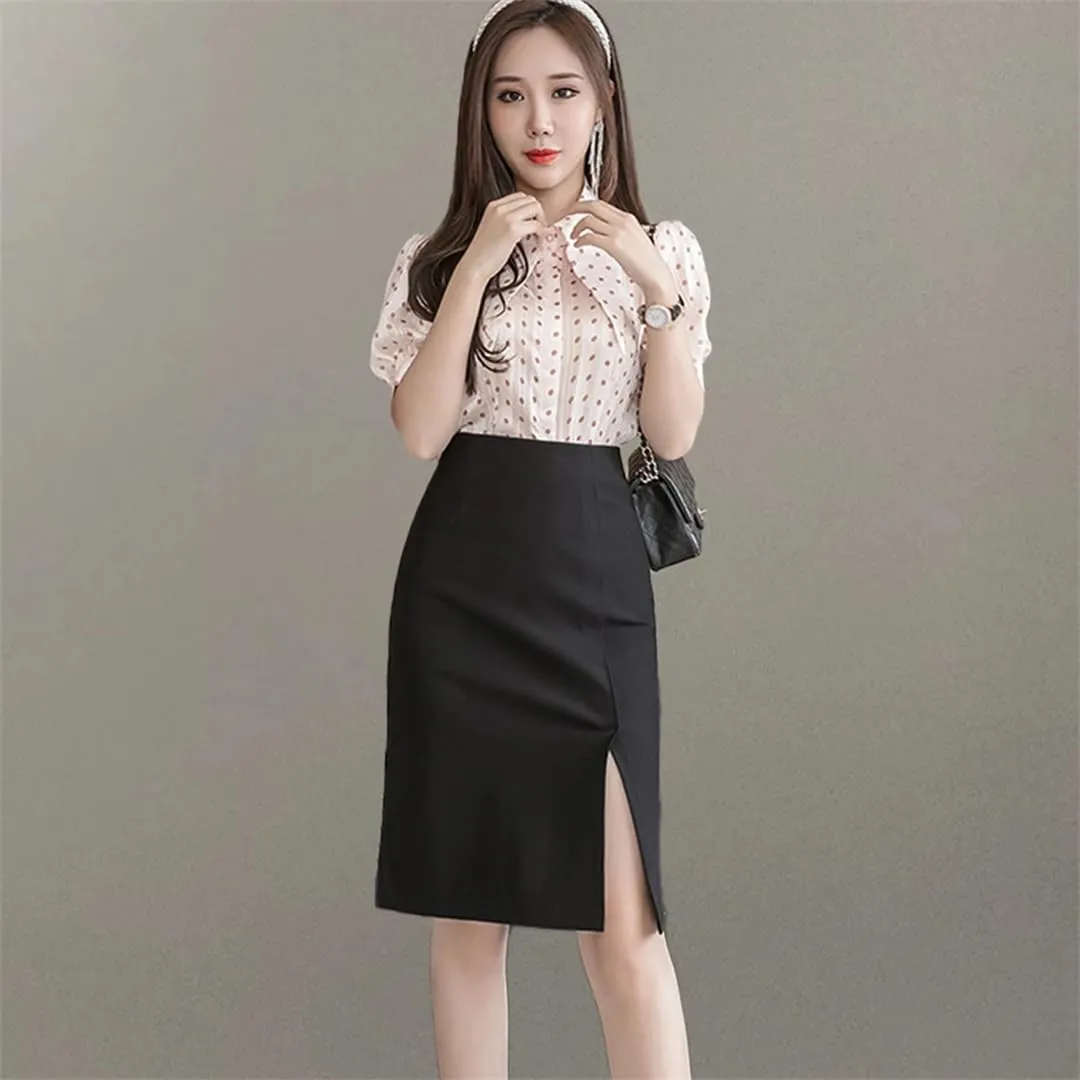 Ladies Simple Style Office Pencil Skirts Elegant All-Match High Waist Slim Women Skirts Female Classic Vintage Bottoms