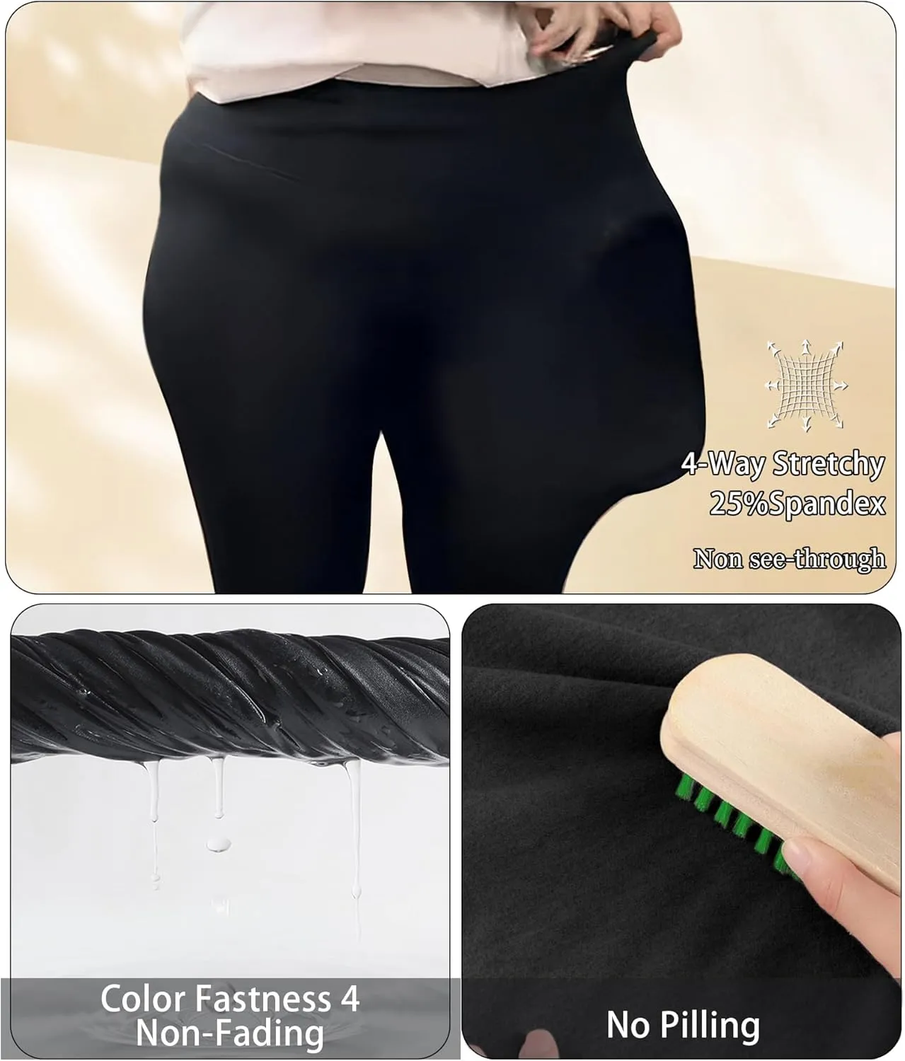LALAGEN Plus Size Leggings for Women with Pockets-High Waisted 7/8 Leggings Tummy Control Workout Gym Yoga Pants