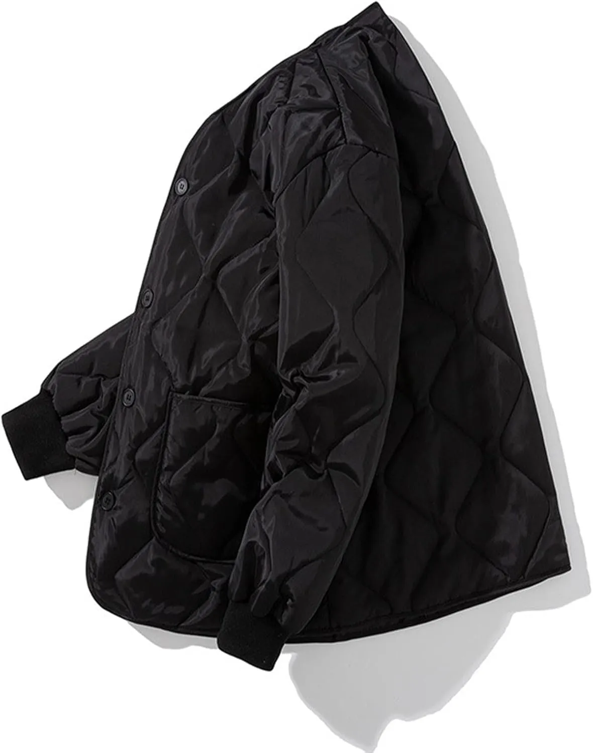 lcziwo Men's Jackets for Winter Lightweight Padded Cotton Jacket Long Sleeve Warm Button down Quilted Coat Casual Jackets
