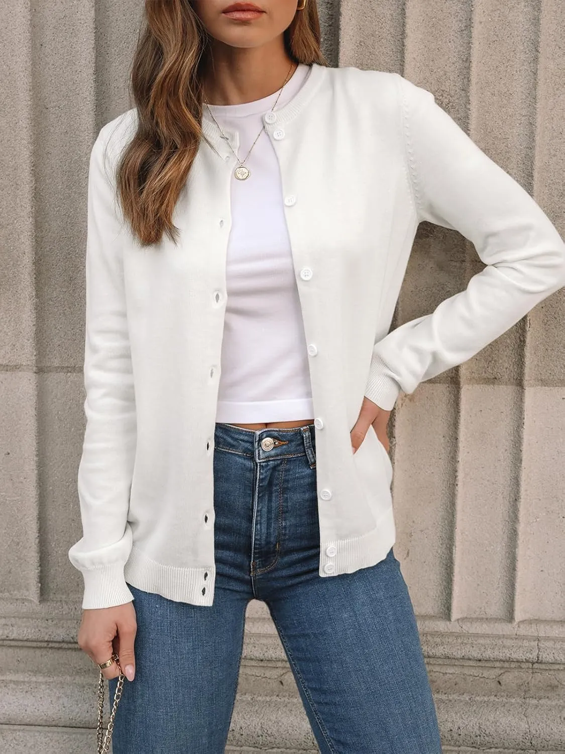 LILLUSORY Women's Cardigan Sweaters 2025 Lightweight Fall Oufits Clothes Fashion Trendy Long Sleeve Tops Casual Jackets