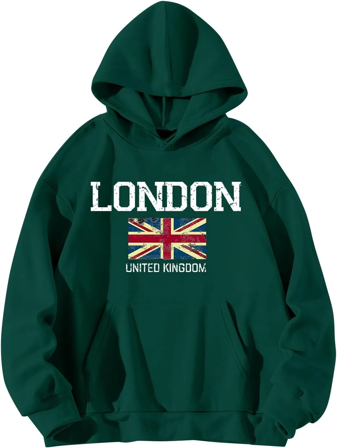 London Hoodies for Women Crewneck Long Sleeve Pullover Sweatshirt Graphic Fashion Oversized London Hoodie Tunic Tops