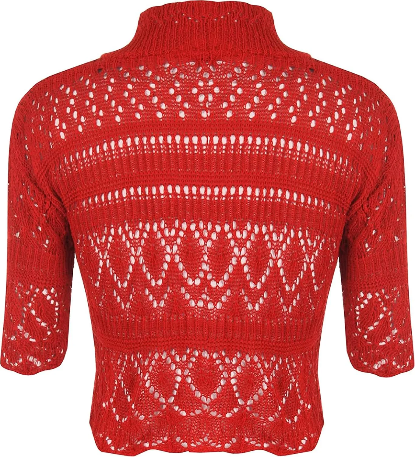 Loxdonz Women's Crochet Knit Cropped Bolero Shrug Cardigan Open Front Short Shrugs for Women