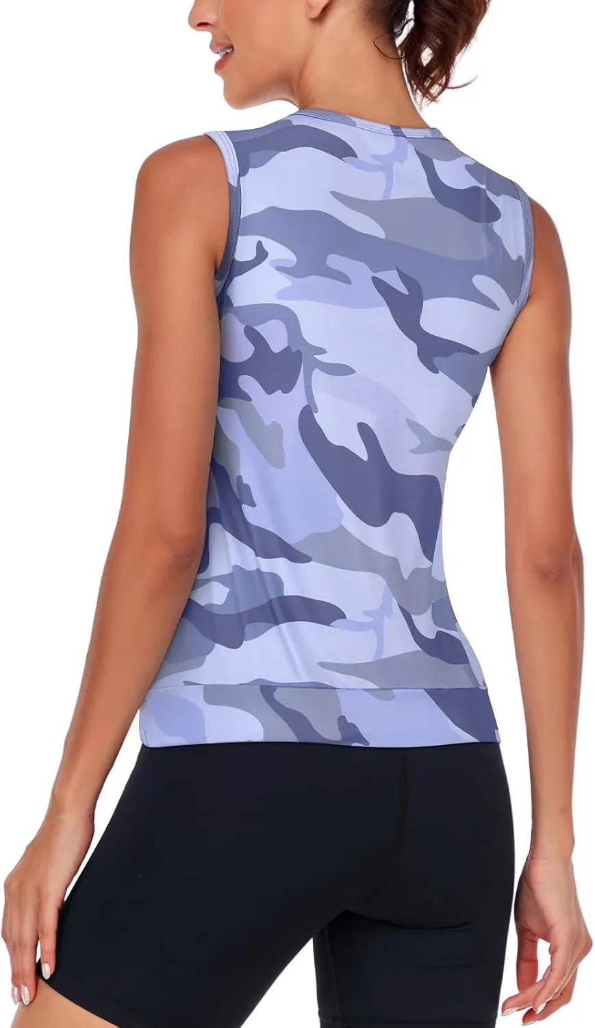 LURANEE Women's Workout Athletic Tank Tops Quick Dry Sun Protection Yoga Gym Crop Sleeveless Shirts