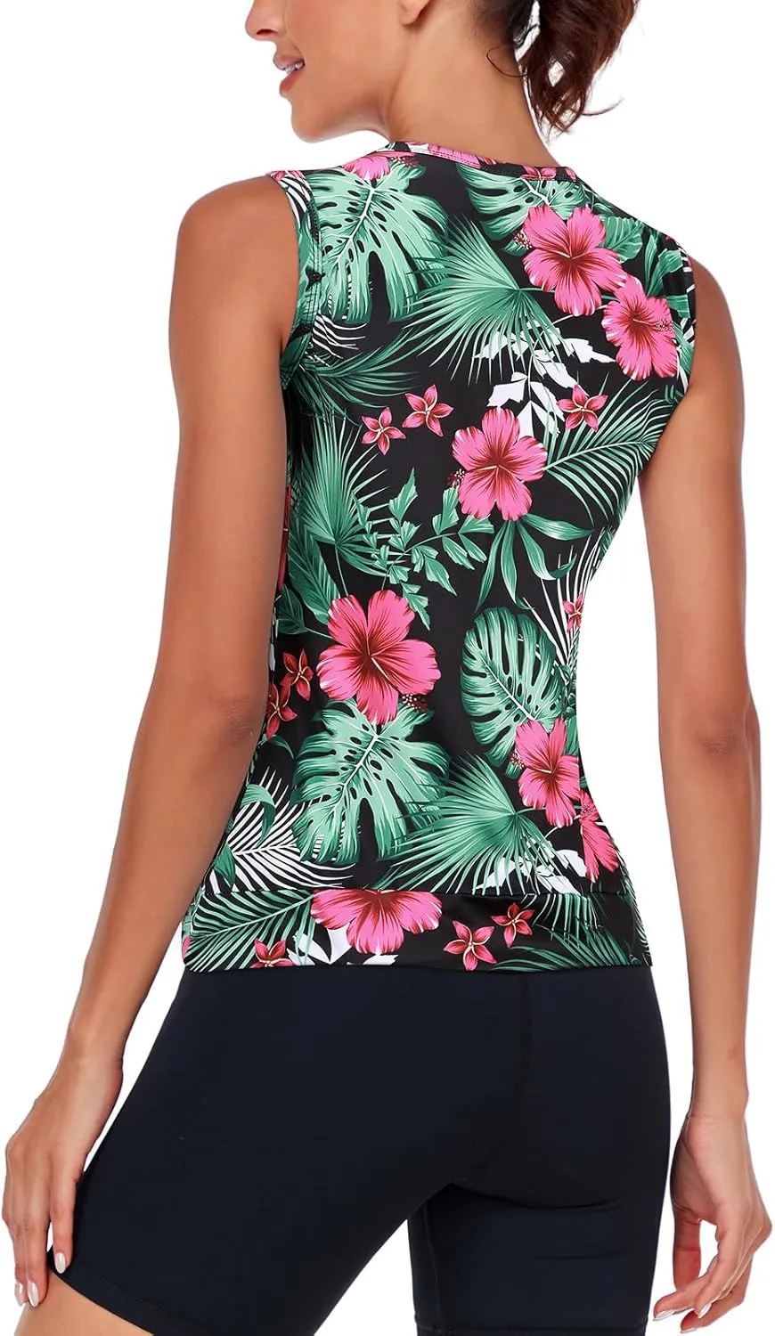 LURANEE Women's Workout Athletic Tank Tops Quick Dry Sun Protection Yoga Gym Crop Sleeveless Shirts
