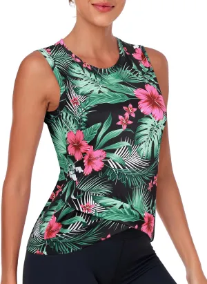 LURANEE Women's Workout Athletic Tank Tops Quick Dry Sun Protection Yoga Gym Crop Sleeveless Shirts