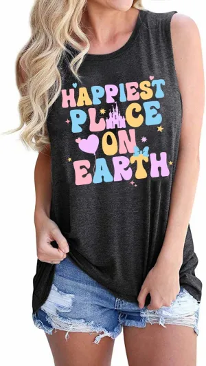 Magic Castle Tank Top for Women Magic Kingdom Graphic Shirt Tops Summer Vacation Vest