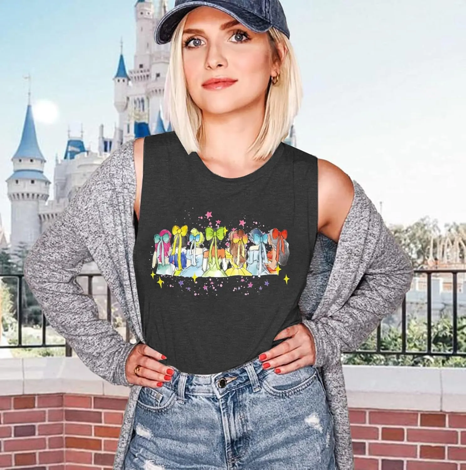Magical Tank Tops Women: Magic Princess Shirt Cute Magic Kingdom Tshirt Family Vacation Trip Sleeveless Tanks Tops
