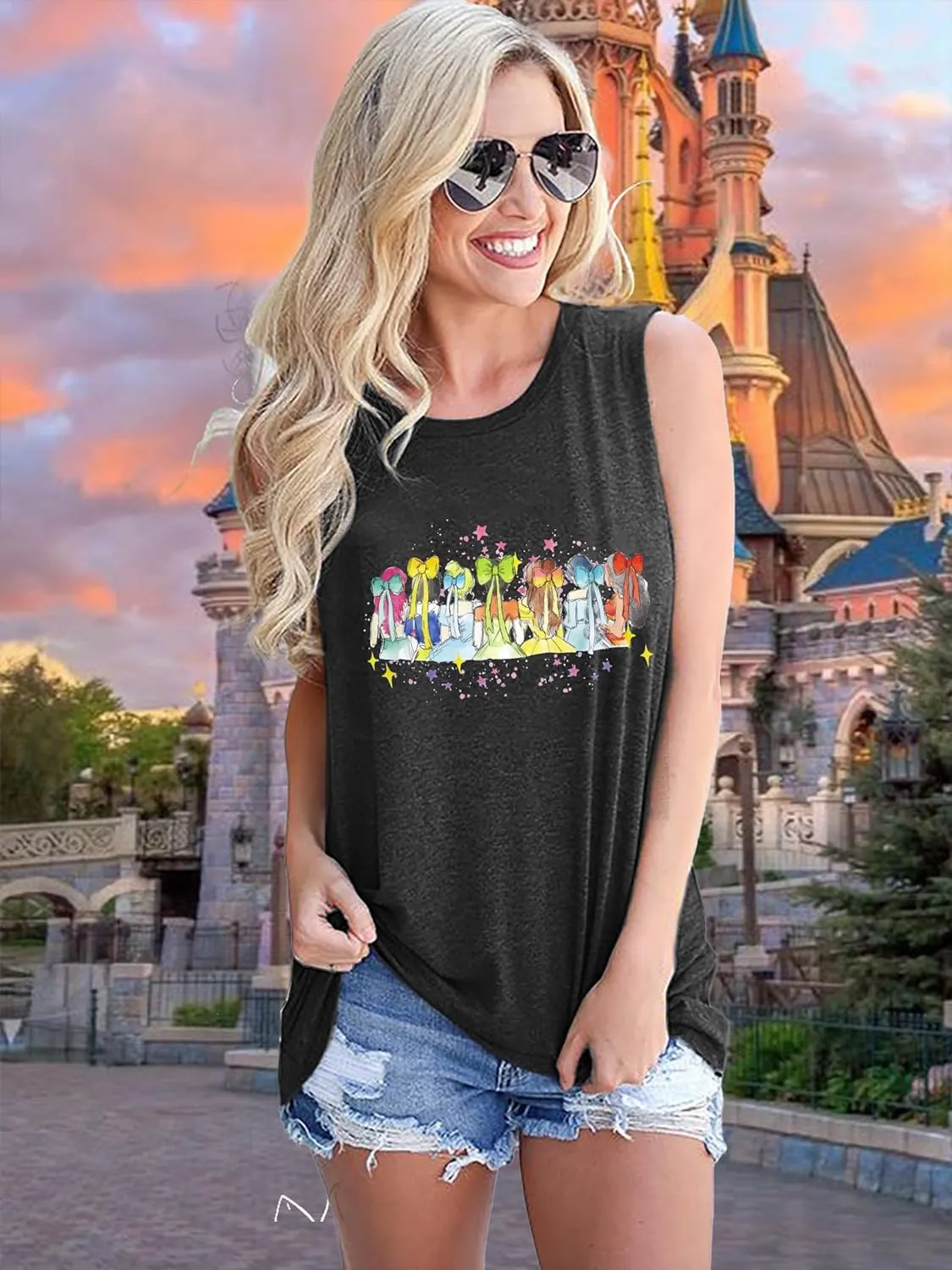 Magical Tank Tops Women: Magic Princess Shirt Cute Magic Kingdom Tshirt Family Vacation Trip Sleeveless Tanks Tops