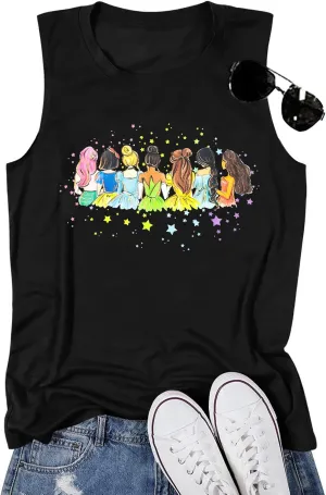 Magical Tank Tops Women: Magic Princess Shirt Cute Magic Kingdom Tshirt Family Vacation Trip Sleeveless Tanks Tops