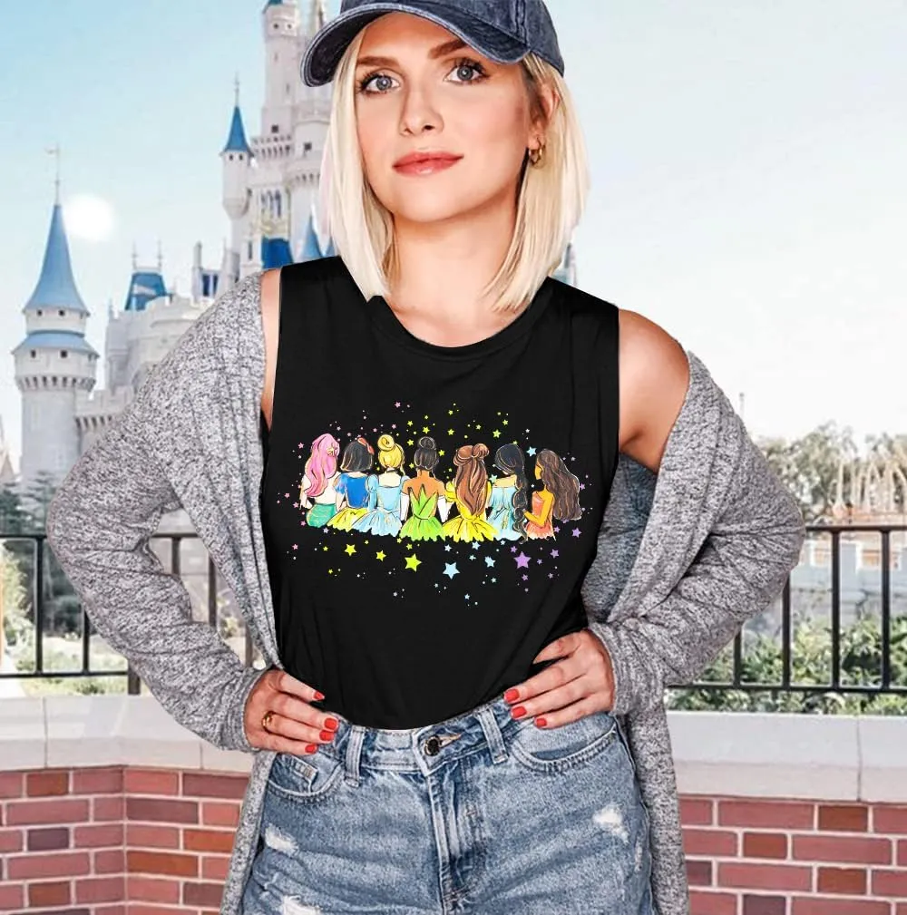 Magical Tank Tops Women: Magic Princess Shirt Cute Magic Kingdom Tshirt Family Vacation Trip Sleeveless Tanks Tops