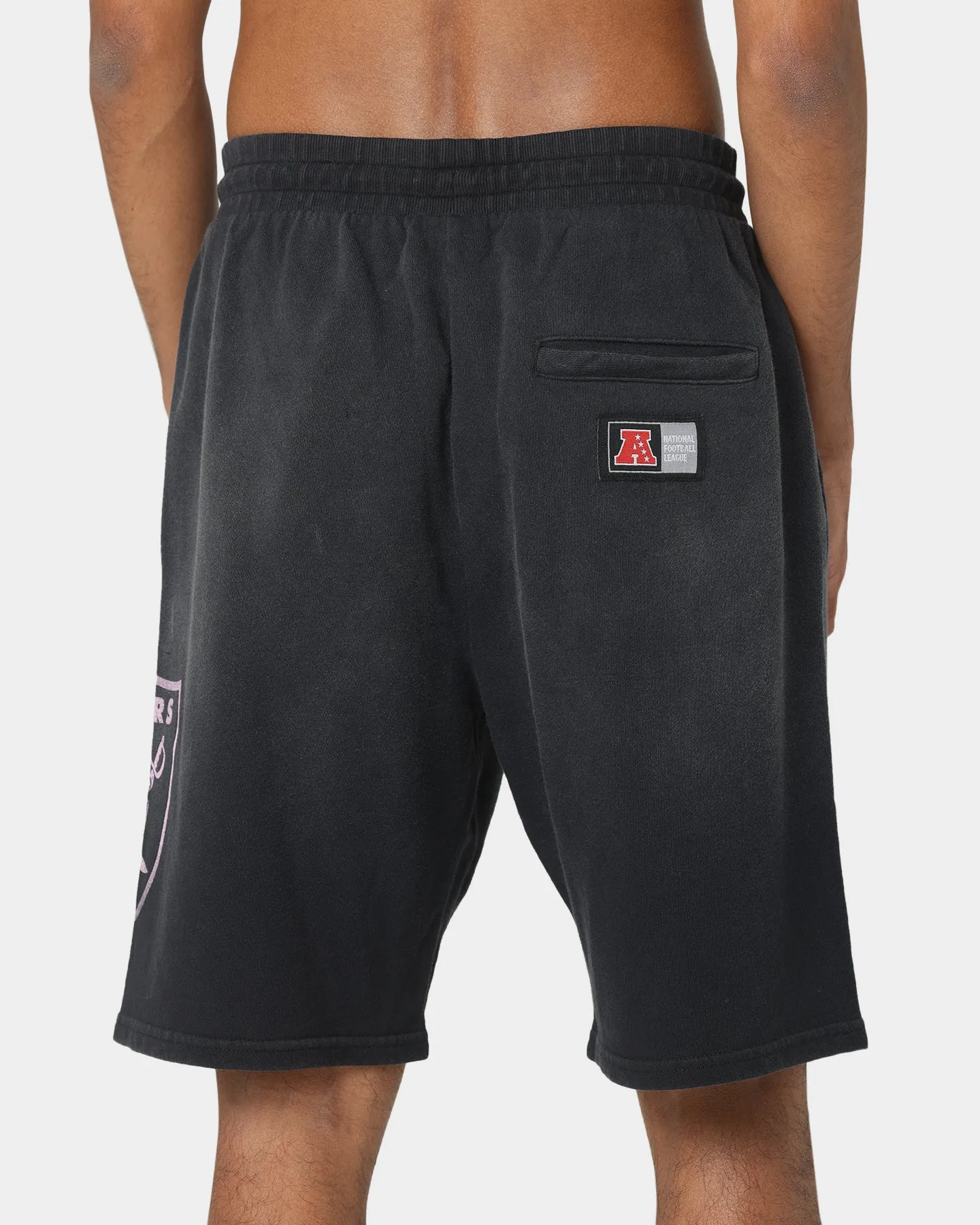 Majestic Athletic Las Vegas Raiders Solarised Contrast Shorts Faded Black