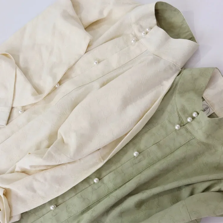 Matcha 抹茶 Ming Liling Duijin Duanshan Standing Collar Shirt