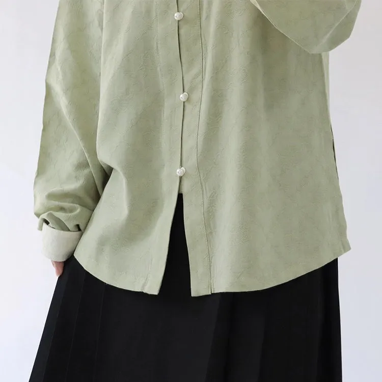 Matcha 抹茶 Ming Liling Duijin Duanshan Standing Collar Shirt