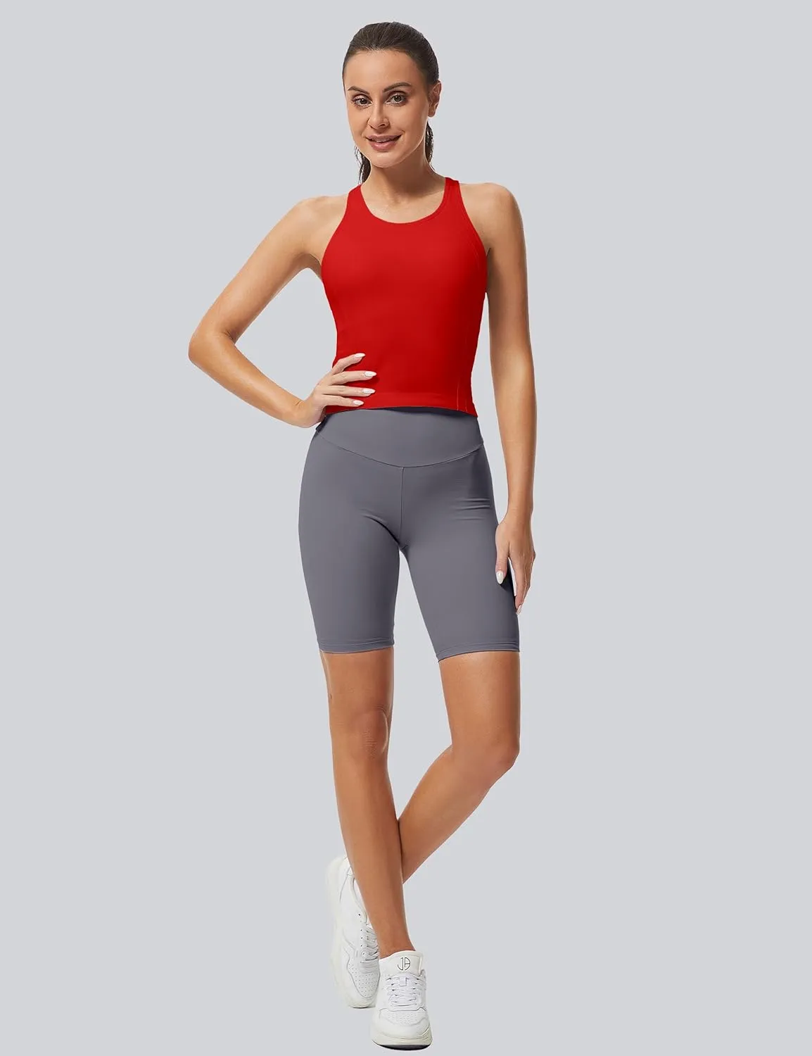 MathCat Workout Tank Tops for Women Racerback Basic Running Tanks Seamless Muscle Athletic Yoga Tops with Built in Bra