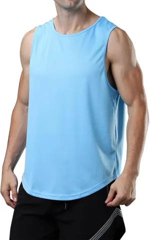 meioro Men's Workout Tank Top Mesh Sleeveless Gym Muscle T Shirts Quick Dry Bodybuilding Shirt Summer Athletic Tank Tops