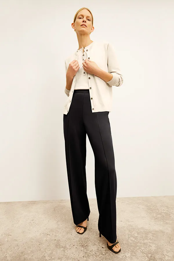 Mel Pointelle Cardigan - Cotton Silk Knit :: Ivory