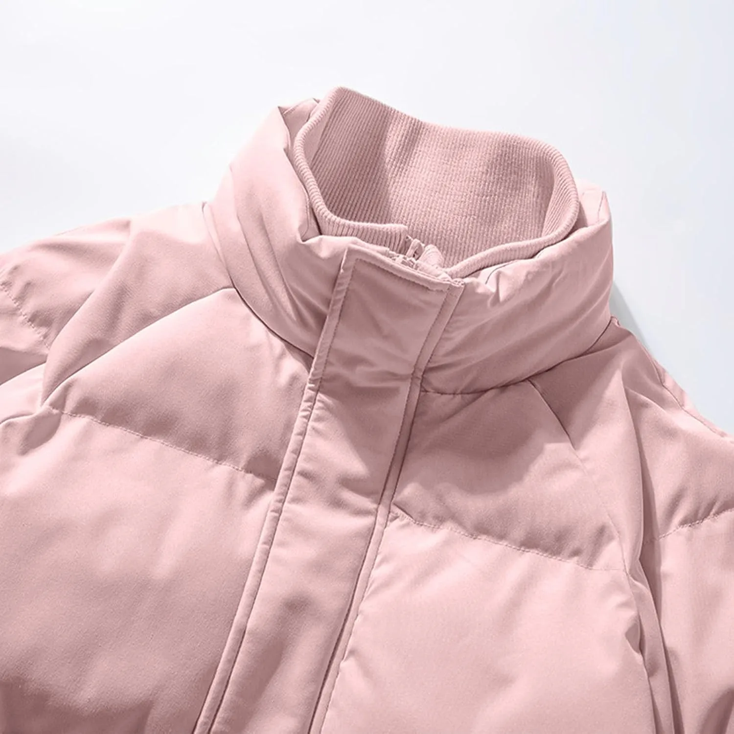Men Heavy Down Coats Fashion Fake Two Piece Stand Collar Puffer Jackets Casual Loose Fit Cotton Padded Coat