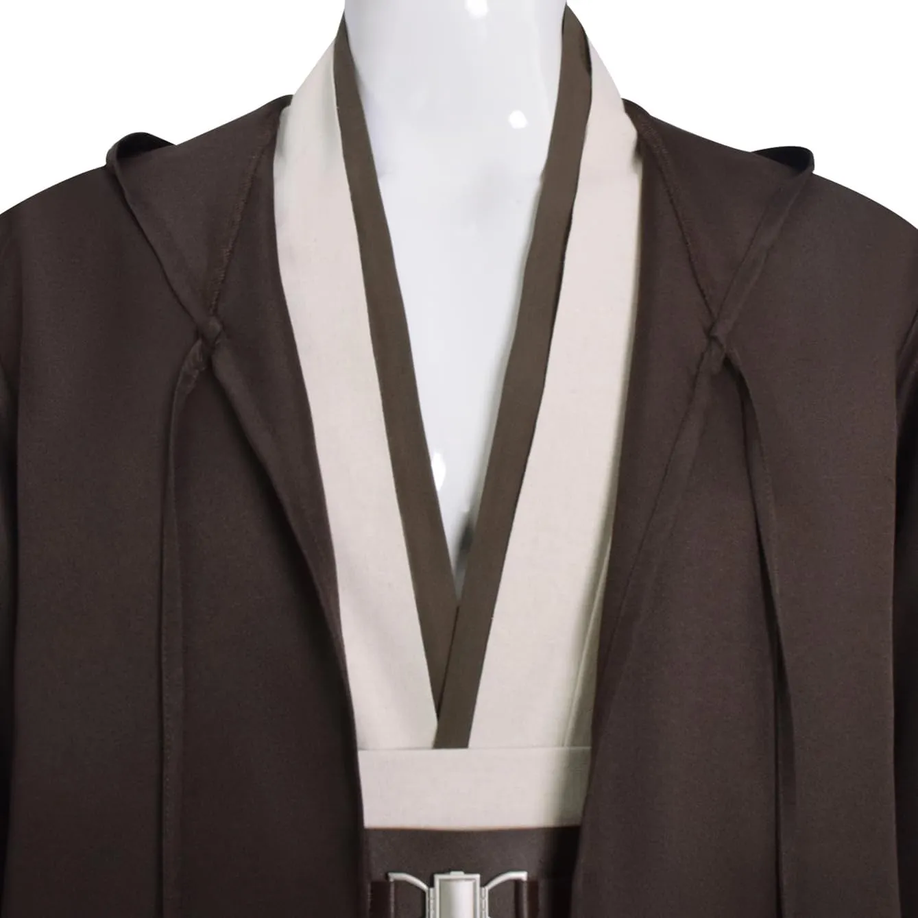 Mens Anakin Skywalker Cosplay Costume Jedi White Tunic Hooded Cloak Robe Knight Uniform Suit Halloween Outfit