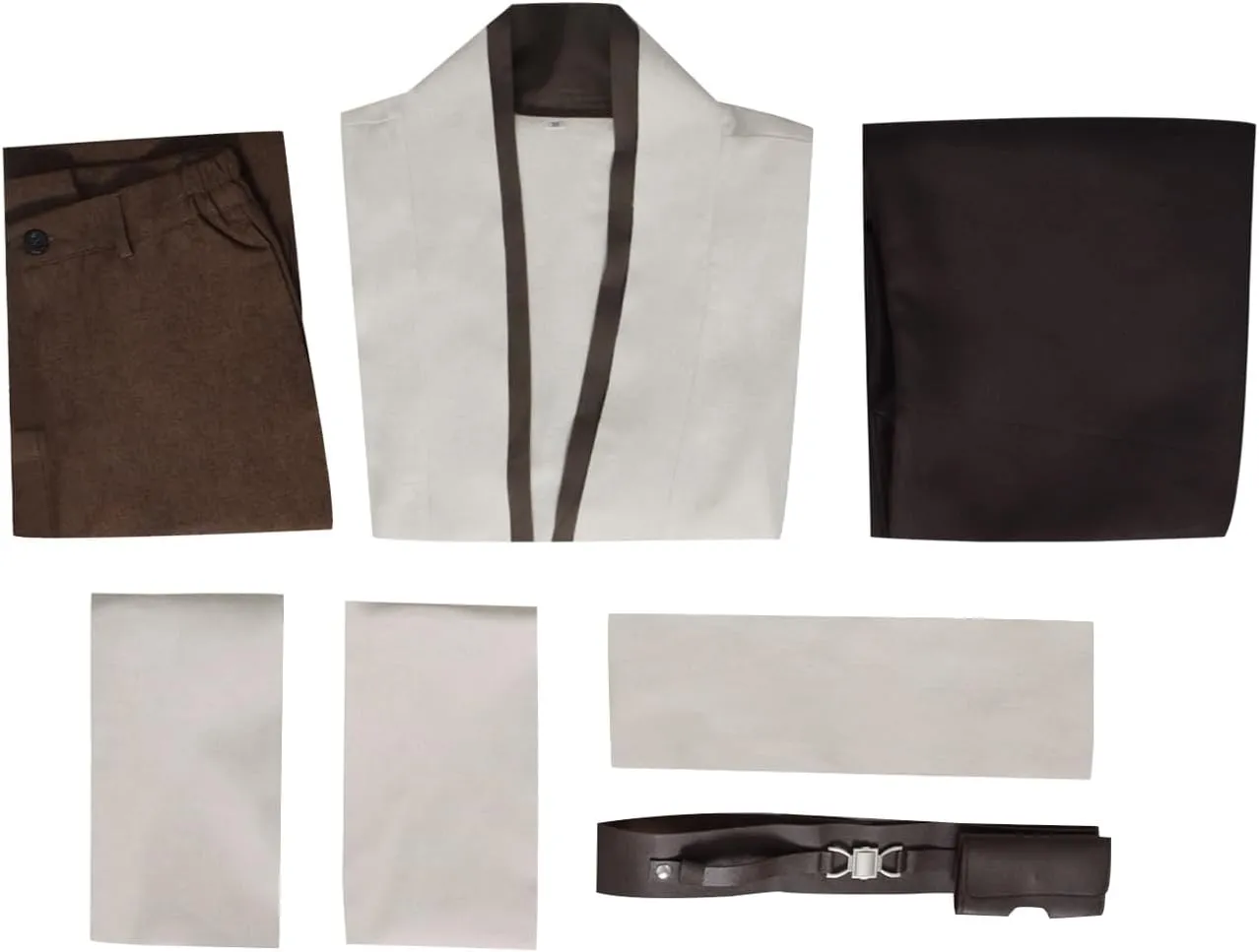 Mens Anakin Skywalker Cosplay Costume Jedi White Tunic Hooded Cloak Robe Knight Uniform Suit Halloween Outfit
