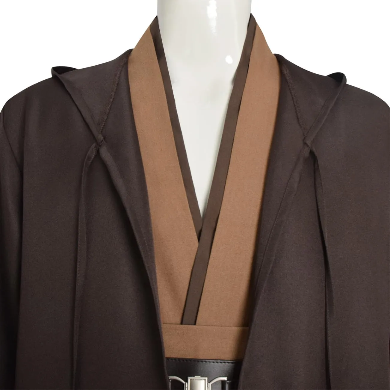 Mens Anakin Skywalker Costume Knight Brown Tunic Cape Hooded Cloak Robe Jedi Uniform Suit Halloween Cosplay Outfit