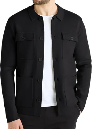 Men's Cardigan Sweater Casual Chunky Knit Multi-Pocket Lapel Collar Button Down Long Sleeve Sweater Fall Winter 2024