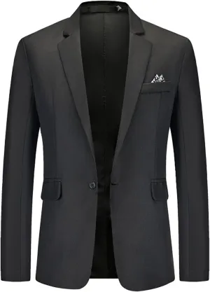 Mens Casual Blazer Slim Fit Suit Jacket Two Button Lightweight Sport Coats Wedding Party Formal Business Jackets