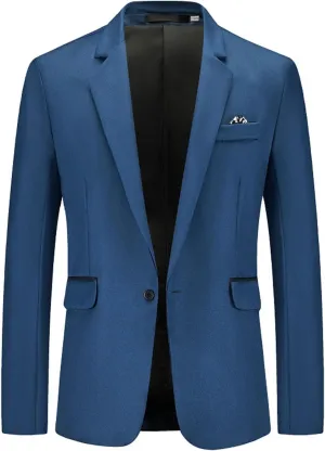 Mens Casual Blazer Slim Fit Suit Jacket Two Button Lightweight Sport Coats Wedding Party Formal Business Jackets