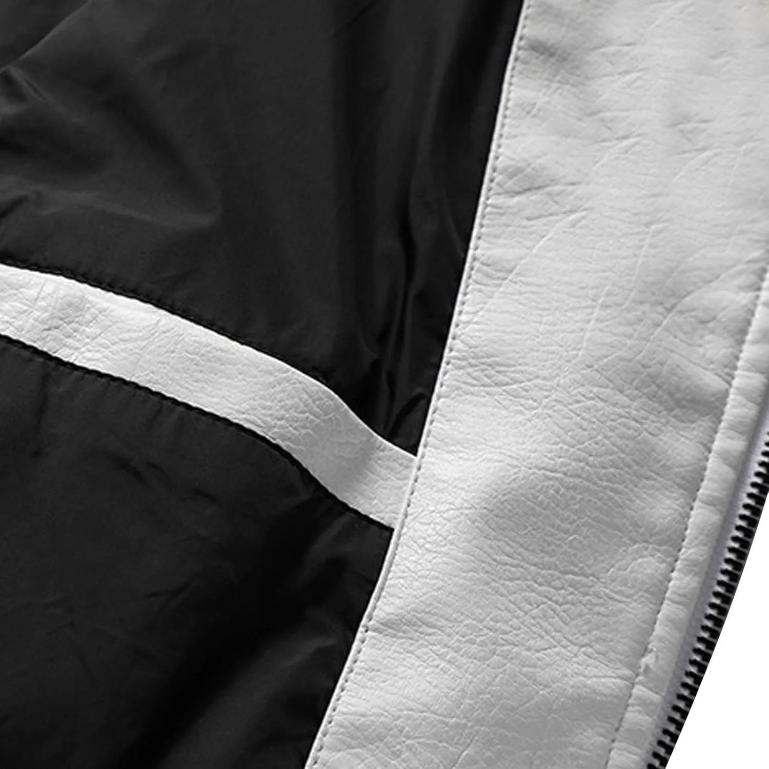 Mens Faux Leather Motorcycle Jacket Long Sleeve Spider Graphic Full Zip Jacket Biker Bomber Jacket with Pockets